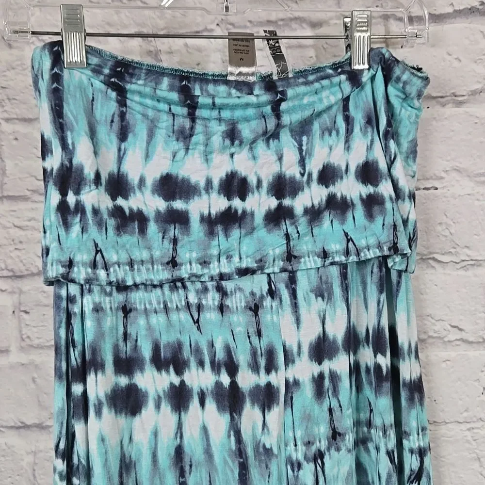 Buckle BKE Aqua Tie Dye Midi Skirt Flowy Soft Jersey Knit Comfy Boho Festival